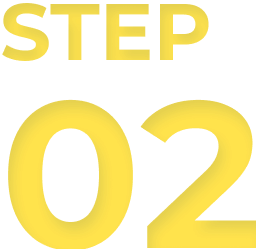 Yellow text on a black background reads "STEP 02.